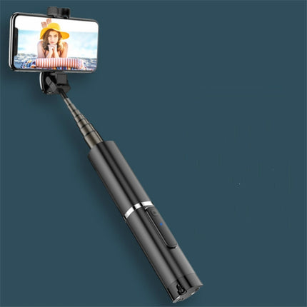 Handheld Wireless Bluetooth Concealed Telescopic Stand One Bluetooth Selfie Stick(Black)-garmade.com