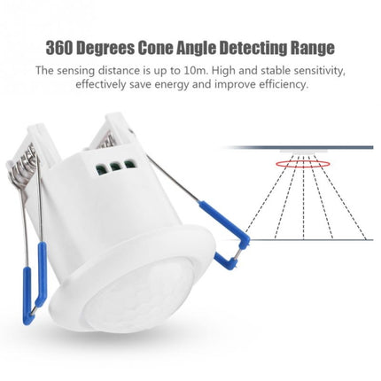 Mini Embedded Infrared Motion Sensor Detector Light Switch 360 Degree PIR Detection-garmade.com
