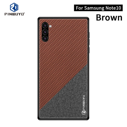 PINWUYO Honors Series Shockproof PC + TPU Protective Case for Galaxy Note10(Brown)-garmade.com