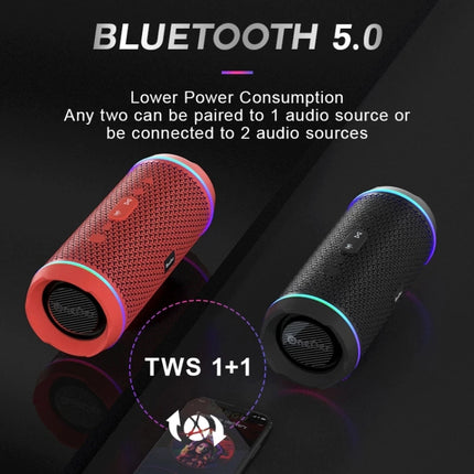 Oneder V10 Bluetooth 5.0 Color Dual LED lights, TWS Connection Function, 10W Stereo CD Quality，Support TF Card & USB Drive & AUX & FM(Black)-garmade.com