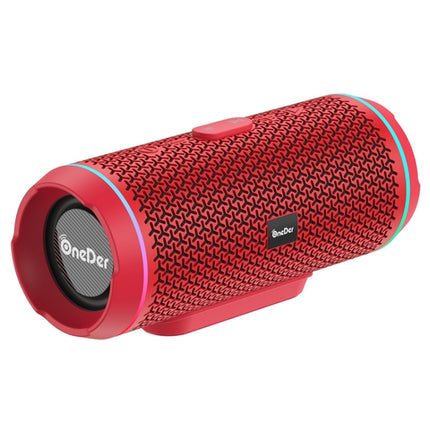 Oneder V10 Bluetooth 5.0 Color Dual LED lights, TWS Connection Function, 10W Stereo CD Quality，Support TF Card & USB Drive & AUX & FM(Red)-garmade.com