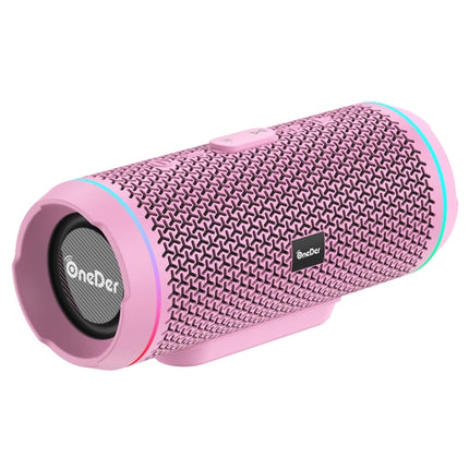 Oneder V10 Bluetooth 5.0 Color Dual LED lights, TWS Connection Function, 10W Stereo CD Quality，Support TF Card & USB Drive & AUX & FM(Pink)-garmade.com