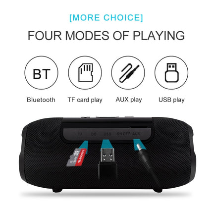 BY Portable Bluetooth Speaker Waterproof Wireless Loudspeaker 3D Stereo Music Surround Sound System Outdoor Speakers Support TF AUX(Black)-garmade.com