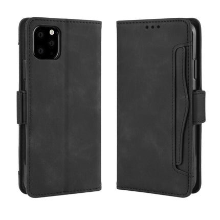 Wallet Style Skin Feel Calf Pattern Leather Case For iPhone 11 Pro Max ,with Separate Card Slot(Black)-garmade.com