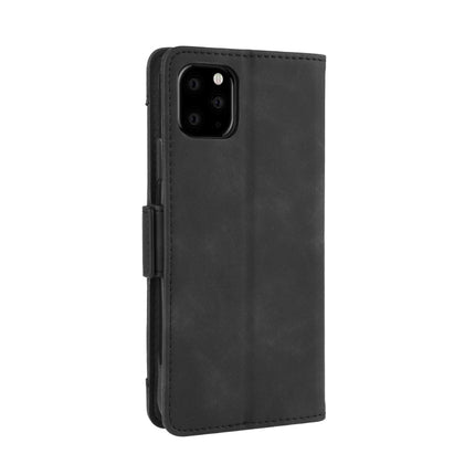Wallet Style Skin Feel Calf Pattern Leather Case For iPhone 11 Pro Max ,with Separate Card Slot(Black)-garmade.com