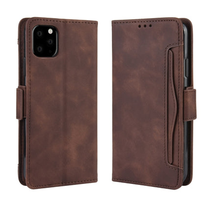 Wallet Style Skin Feel Calf Pattern Leather Case For iPhone 11 Pro Max ,with Separate Card Slot(Brown)-garmade.com
