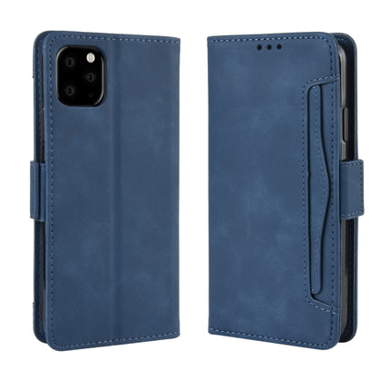 Wallet Style Skin Feel Calf Pattern Leather Case For iPhone 11 Pro Max ,with Separate Card Slot(Blue)-garmade.com
