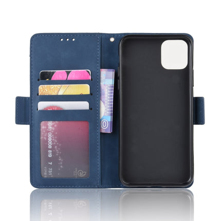 Wallet Style Skin Feel Calf Pattern Leather Case For iPhone 11 Pro Max ,with Separate Card Slot(Blue)-garmade.com