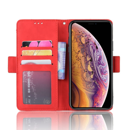 Wallet Style Skin Feel Calf Pattern Leather Case For iPhone 11 Pro Max ,with Separate Card Slot(Red)-garmade.com