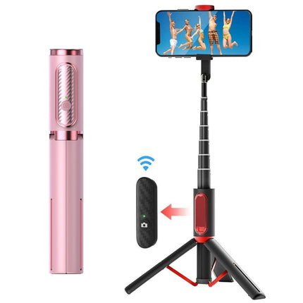 M18 Portable Selfie Stick Remote Control Mobile Phone Holder(Pink)-garmade.com