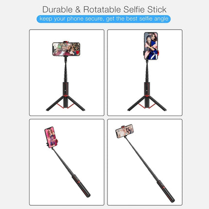 M18 Portable Selfie Stick Remote Control Mobile Phone Holder(Black Tarnish)-garmade.com