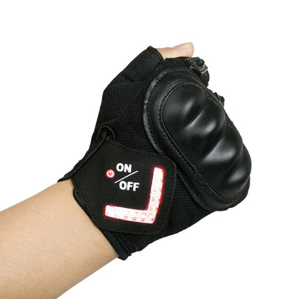 Automatic Induction Turn Signal Gloves Riding Warning Light Gloves, Color:Black(M)-garmade.com