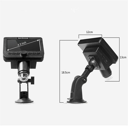 Handheld Digital Microscope 1000 Times Electronic Magnifying Glass WiFi With Screen Integrated Microscope （Black）-garmade.com