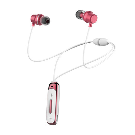BT315 Sport Bluetooth Headset Wireless Stereo Earphone Bluetooth 4.1 Earpiece With Mic Sport Bass Magnetic Necklace Earpiece(Pink)-garmade.com