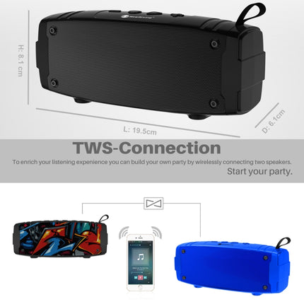 NewRixing NR-3020 Outdoor TWS Wireless Bluetooth Stereo Waterproof Dustproof Shockproof Speaker(Blue)-garmade.com
