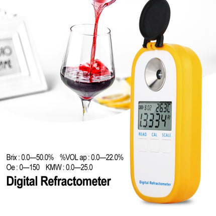 DR401 Digital Display Refractometer Brix 0-50% Alcohol Range 0~22% Refractometer Beer Wine Fruit Grape Sugar Saccharimeter-garmade.com