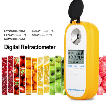 DR103 Digital Refractometer LCD Display Brxi Fruit Juice Sugar Meter Refractometer For Dextran Fructose Glucose Lactose Maltose-garmade.com
