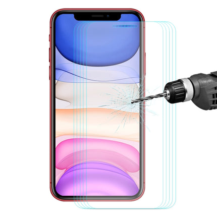 For iPhone 11 / iPhone XR 5 PCS ENKAY Hat-prince 0.26mm 9H 2.5D Curved Edge Tempered Glass Film-garmade.com