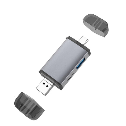 3 in 1 USB-C / Type-C + USB 2.0 + Micro USB Multifunction OTG Card Reader-garmade.com
