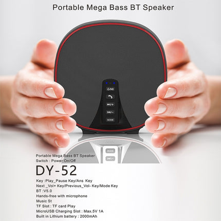 DY-52 Portable Bluetooth Speaker Wireless Loudspeaker Sound 32G Max Memory 10W Stereo Music Surround Outdoor Speaker(Black+Red)-garmade.com
