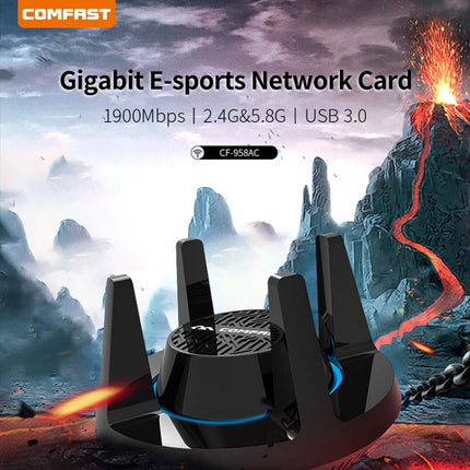 Comfast CF-958AC High Power PA Wifi Adapter 1900Mbps Gigabit E-Sports Network Card 2.4Ghz+5.8Ghz USB 3.0 PC Lan Dongle Receiver-garmade.com