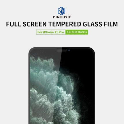 For iPhone 11 Pro PINWUYO 9H 2.5D Full Screen Tempered Glass Film(Black)-garmade.com