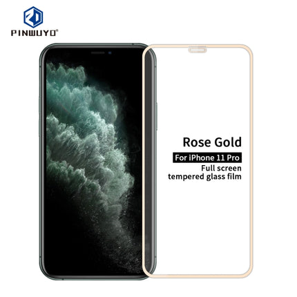 For iPhone 11 Pro PINWUYO 9H 2.5D Full Screen Tempered Glass Film(Rose gold)-garmade.com