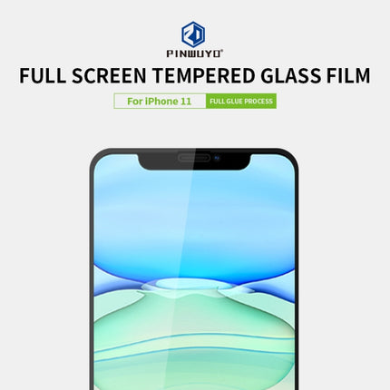 For iPhone 11 PINWUYO 9H 2.5D Full Screen Tempered Glass Film(Black)-garmade.com