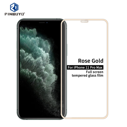 For iPhone 11 Pro Max PINWUYO 9H 2.5D Full Screen Tempered Glass Film(Rose gold)-garmade.com