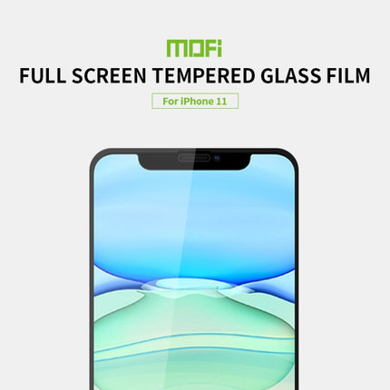 For iPhone 11 MOFI 9H 2.5D Full Screen Tempered Glass Film(Black)-garmade.com