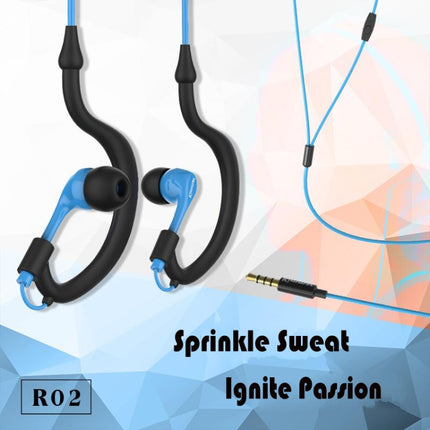 Kimmar R02 Sports Sweat Resistant Wired Earphone(Blue)-garmade.com