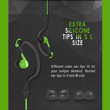 Kimmar R02 Sports Sweat Resistant Wired Earphone(Green)-garmade.com