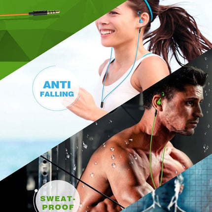 Kimmar R02 Sports Sweat Resistant Wired Earphone(Green)-garmade.com