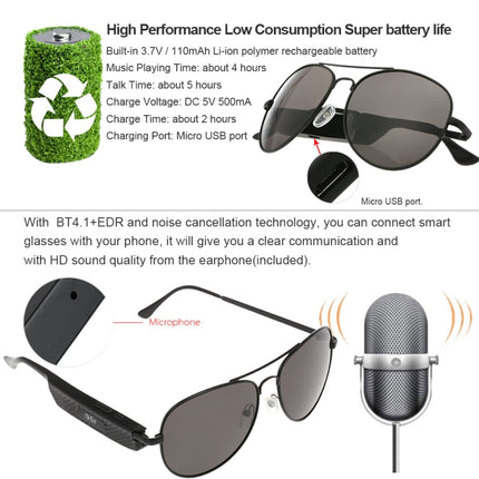 Y88 Wireless Earphone Bluetooth Headset Sunglasses Music Headphones Smart Glasses Earbud Hands-free with Mic-garmade.com