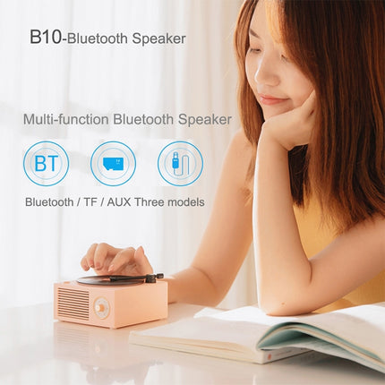 B10 Atomic Bluetooth Speakers Retro Vinyl Player Desktop Wireless Creative Multifunction Mini Stereo Speakers(Elegant White)-garmade.com