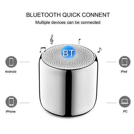 M1 Mini Bluetooth Subwoofer Speaker Portable Aluminium Alloy Wireless TWS Bluetooth, Support Handfree Call(Moonlight Silver)-garmade.com