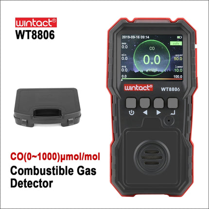 WINTACT WT8806 Carbon Monoxide Monitor Professional Rechargeable Gas Sensor High Sensitive Poisoning Sound-light Vibration Alarm CO Detector-garmade.com