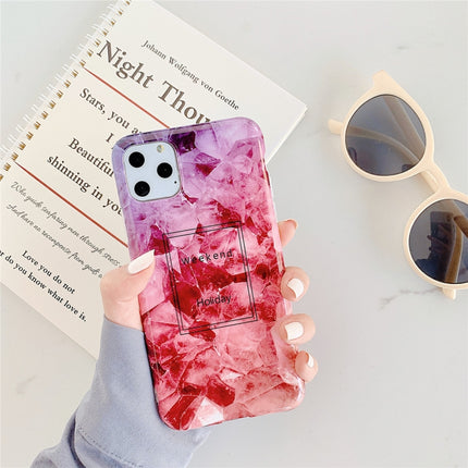 For iPhone 11 TPU Smooth Marbled IMD Mobile Phone Case(Purple Stone F11)-garmade.com