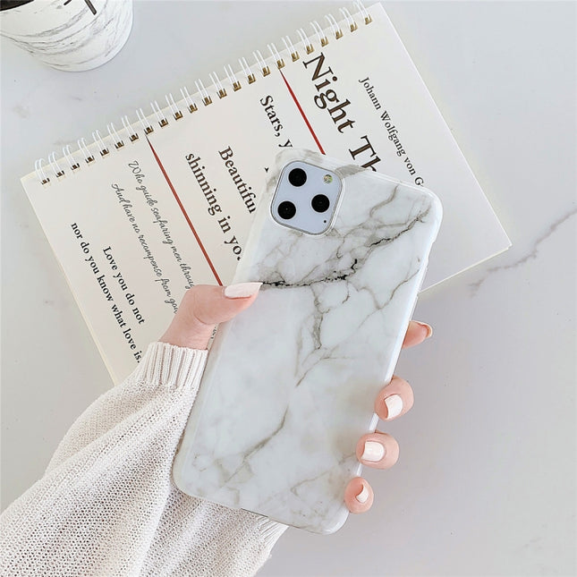 For iPhone 11 TPU Smooth Marbled IMD Mobile Phone Case(Snow White F6)-garmade.com
