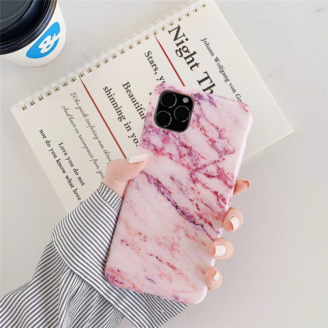 For iPhone 11 TPU Smooth Marbled IMD Mobile Phone Case(Snowflake PowderF19)-garmade.com