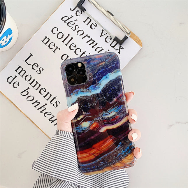 For iPhone 11 TPU Smooth Marbled IMD Mobile Phone Case(Granite F27)-garmade.com