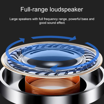C7 Bluetooth 5.0 Speaker Transparent LED Luminous Subwoofer TWS 6D Surround HIFI Stereo Cool Audio(White)-garmade.com