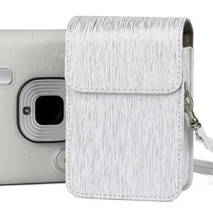 Richwell Brushed Camera Case PU Leather Case for Fujifilm Instax Mini Liplay Instant Camera(White)-garmade.com