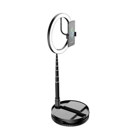 Portable Collapsible Studio-Level Professional Fill Light Mobile Phone Bracket LED Ring Light(Black)-garmade.com