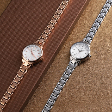 Skmei 1410 Lady Quartz Watch European and American Fashion Watch Business Leisure Steel Belt Lady Watch(Silver)-garmade.com