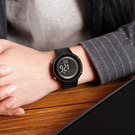 SKMEI 1497 Fashion Simple Backlight Single Display Electronic Watch Timing Alarm Watch(Black )-garmade.com