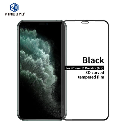 For iPhone 11 Pro Max PINWUYO 9H 3D Curved Tempered Glass Film(Black)-garmade.com