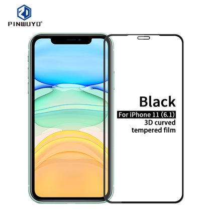 For iPhone 11 PINWUYO 9H 3D Curved Tempered Glass Film(Black)-garmade.com