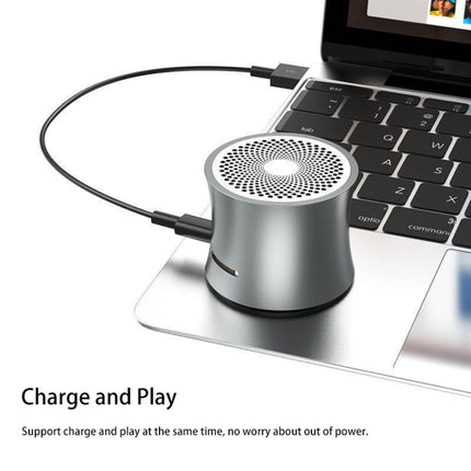 EWA A104 Bluetooth Speaker MP3 Player Portable Speaker Metallic USB Input MP3 Player Stereo Multimedia Speaker(Grey)-garmade.com