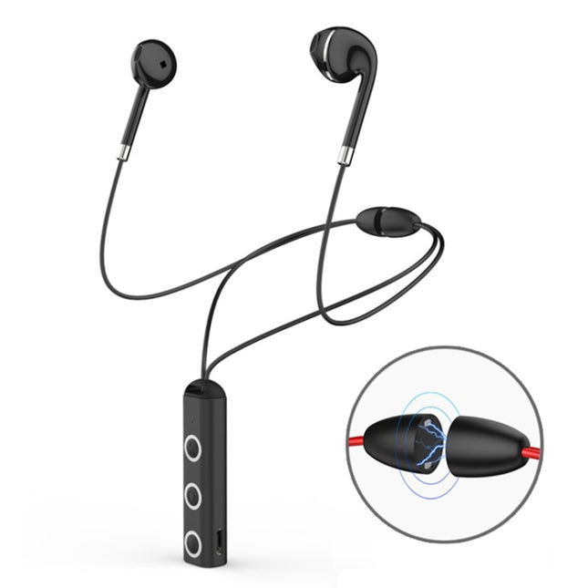 BT313 Magnetic Earbuds Sport Wireless Headphone Handsfree bluetooth HD Stereo Bass Headsets with Mic(Black)-garmade.com